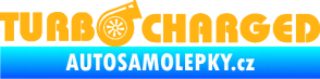 Samolepka Turbo charged nápis světle oranžová