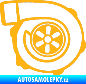 Samolepka Turbo silueta 001  pravá světle oranžová