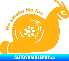 Samolepka Turbo šnek 005 no smoke no fun pravá světle oranžová