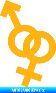 Samolepka Ty a já 001 symbol pro muže a ženu světle oranžová