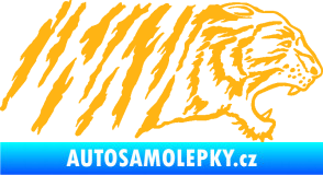 Samolepka Tygr 004 pravá světle oranžová