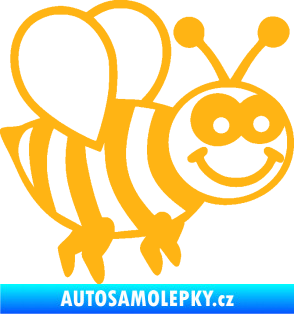 Samolepka Včela 003 pravá happy světle oranžová