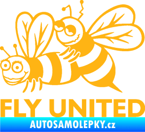 Samolepka Veselé vosy fly united levá světle oranžová