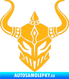 Samolepka Vikingská helma světle oranžová