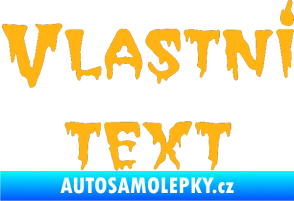 Samolepka Vlastní text - QTGhoul Face světle oranžová