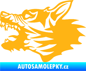 Samolepka Vlk 003 levá světle oranžová