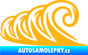 Samolepka Vlny 006 levá moře světle oranžová
