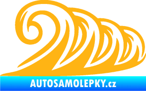 Samolepka Vlny 006 pravá moře světle oranžová