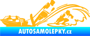 Samolepka Vodní lyžování a surf levá světle oranžová