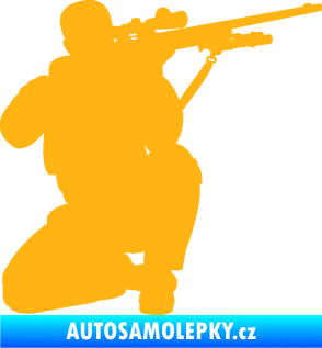Samolepka Voják 010 pravá sniper světle oranžová