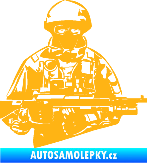 Samolepka Voják 013 pravá světle oranžová
