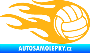 Samolepka Volejbalový míč 002 pravá světle oranžová