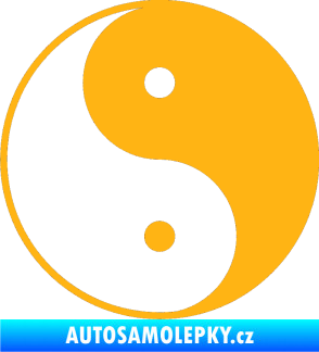 Samolepka Yin yang - logo JIN a JANG světle oranžová