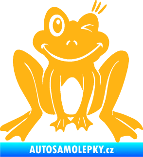 Samolepka Žába 010 pravá mrkající světle oranžová