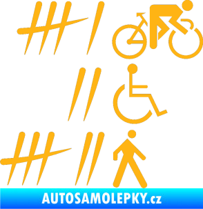 Samolepka Zářezy 001 pravá světle oranžová