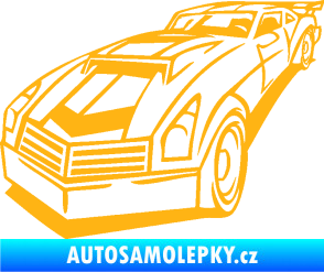 Samolepka Závodní auto 003 levá světle oranžová