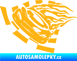 Samolepka Závodní auto 004 levá světle oranžová