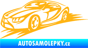 Samolepka Závodní auto 007 levá světle oranžová
