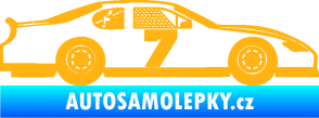 Samolepka Závodní auto 008 světle oranžová