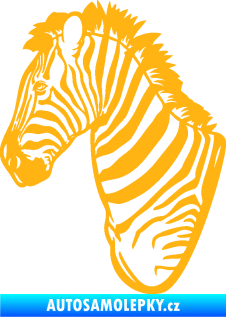 Samolepka Zebra 001 levá hlava světle oranžová