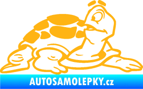 Samolepka Želva 003 pravá světle oranžová