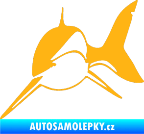 Samolepka Žralok 004 levá světle oranžová