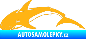 Samolepka Žralok 007 levá světle oranžová
