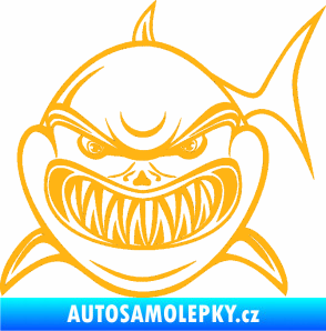 Samolepka Žralok 014 levá světle oranžová