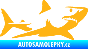 Samolepka Žralok 015 pravá světle oranžová
