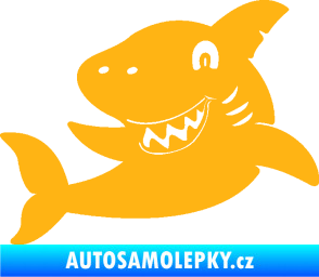 Samolepka Žralok 019 levá světle oranžová