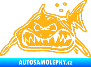 Samolepka Žralok levá světle oranžová