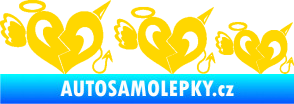 Samolepka Angel devil family 002 rodinka v autě jasně žlutá