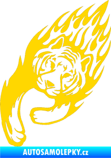 Samolepka Animal flames 015 levá tygr jasně žlutá