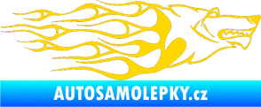 Samolepka Animal flames 017 pravá vlk jasně žlutá