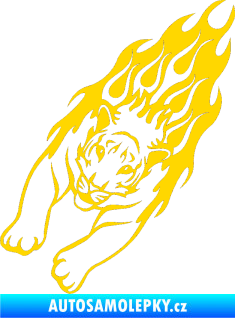 Samolepka Animal flames 024 levá tygr jasně žlutá