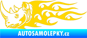 Samolepka Animal flames 025 levá nosorožec jasně žlutá