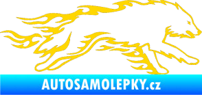 Samolepka Animal flames 032 pravá vlk jasně žlutá