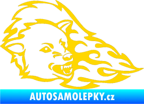Samolepka Animal flames 036 pravá vlk jasně žlutá