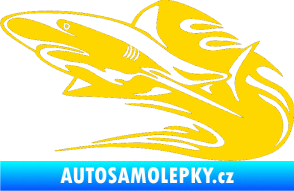 Samolepka Animal flames 037 levá žralok jasně žlutá