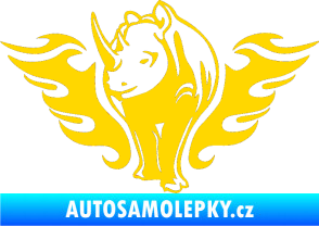Samolepka Animal flames 047 levá nosorožec jasně žlutá
