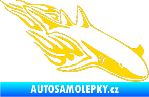 Samolepka Animal flames 048 pravá žralok jasně žlutá