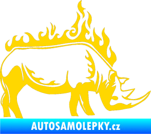 Samolepka Animal flames 049 pravá nosorožec jasně žlutá