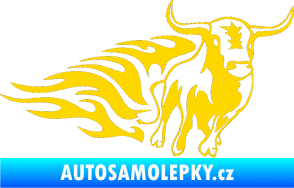 Samolepka Animal flames 057 pravá býk jasně žlutá