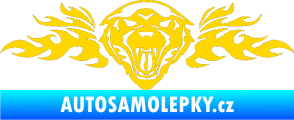 Samolepka Animal flames 058 levá vlk jasně žlutá