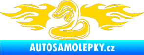 Samolepka Animal flames 072 levá had jasně žlutá