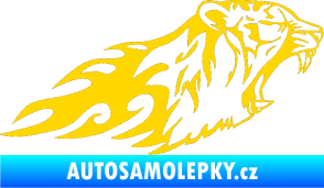Samolepka Animal flames 073 pravá tygr jasně žlutá