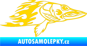 Samolepka Animal flames 074 pravá ryba jasně žlutá