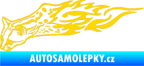 Samolepka Animal flames 080 levá gepard jasně žlutá