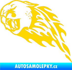 Samolepka Animal flames 083 levá puma jasně žlutá