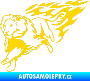 Samolepka Animal flames 087 levá lev jasně žlutá